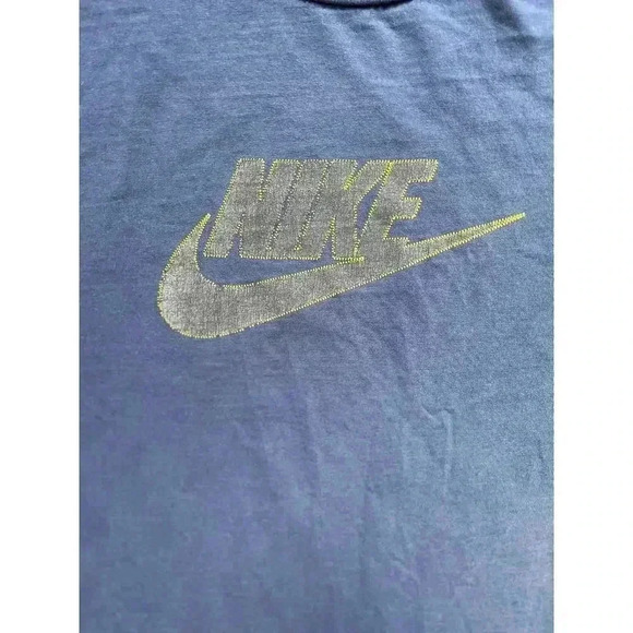Vintage 90s Nike Streetwear Contrast Spellout Stitch Big Check T-Shirt Mens XXL - Picture 4 of 11